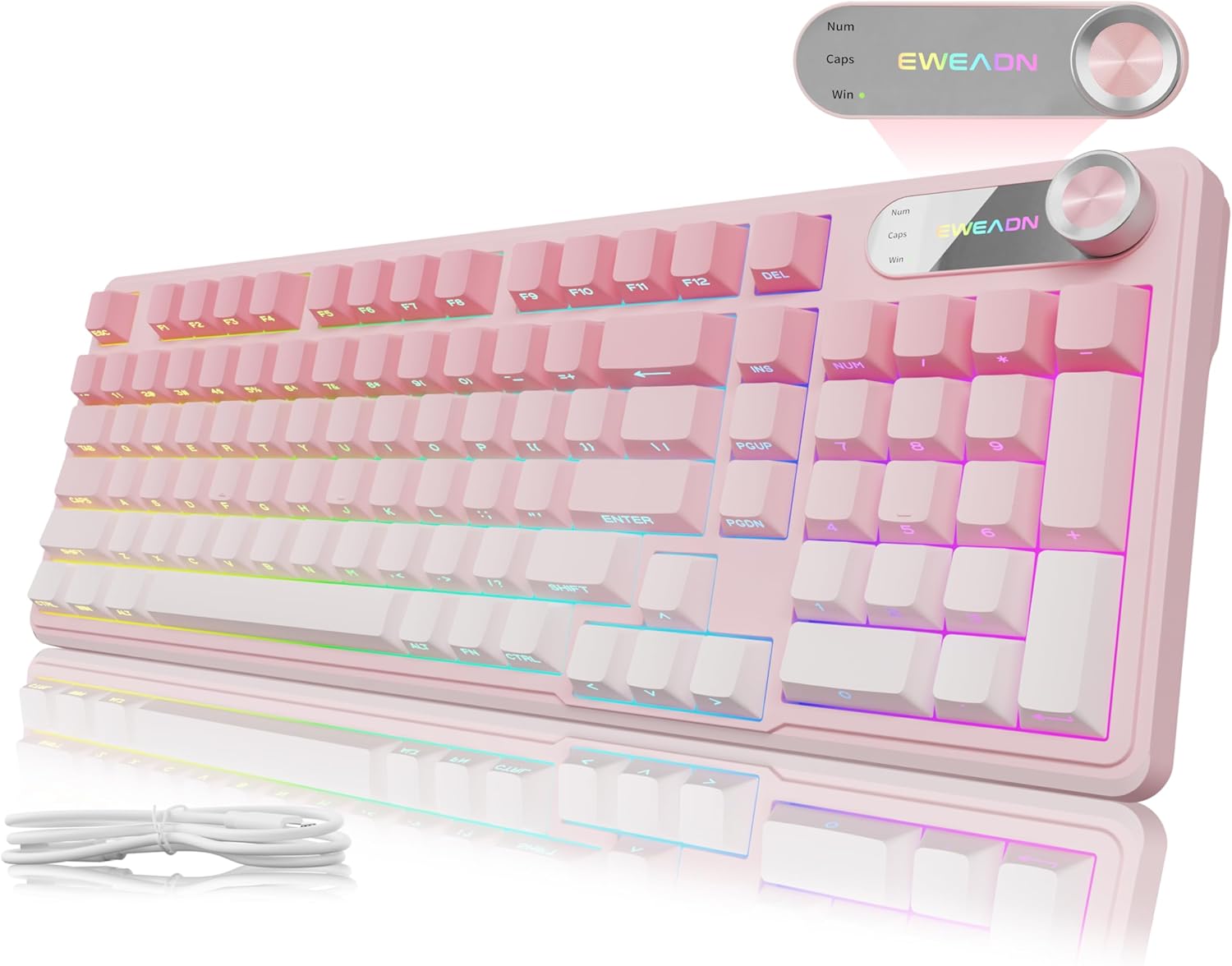 V102 Wired Keyboard with RGB Backlighting for Gaming and Work
