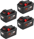 4Packs 9.0 Ah Replacement for Milwaukee M18 Battery - Up to 9000mAh