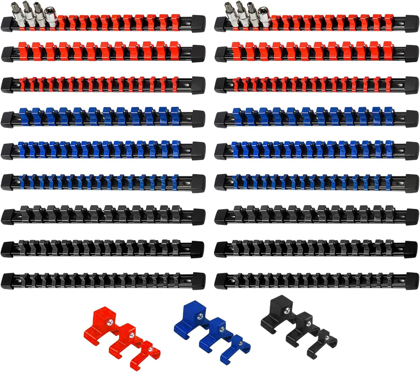 AMM 18-Piece Socket Organizer for Heavy Duty Tool Storage