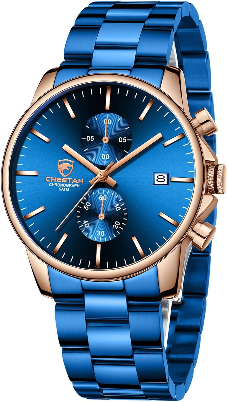 Stylish Stainless Steel Chrono Quartz - GOLDEN HOUR