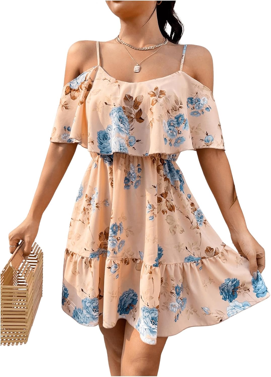 SOLY HUX Women's Boho Floral Print Cold Shoulder Dress Review