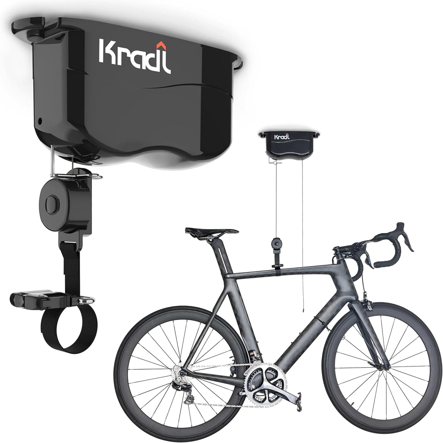 Kradl Ceiling Mount Bike Lift and Rack for Easy Storage