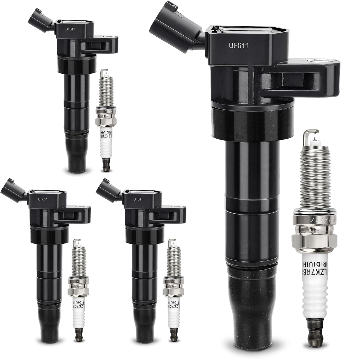 UF611 Ignition Coil & XP6203 Double Iridium Spark Plug Set