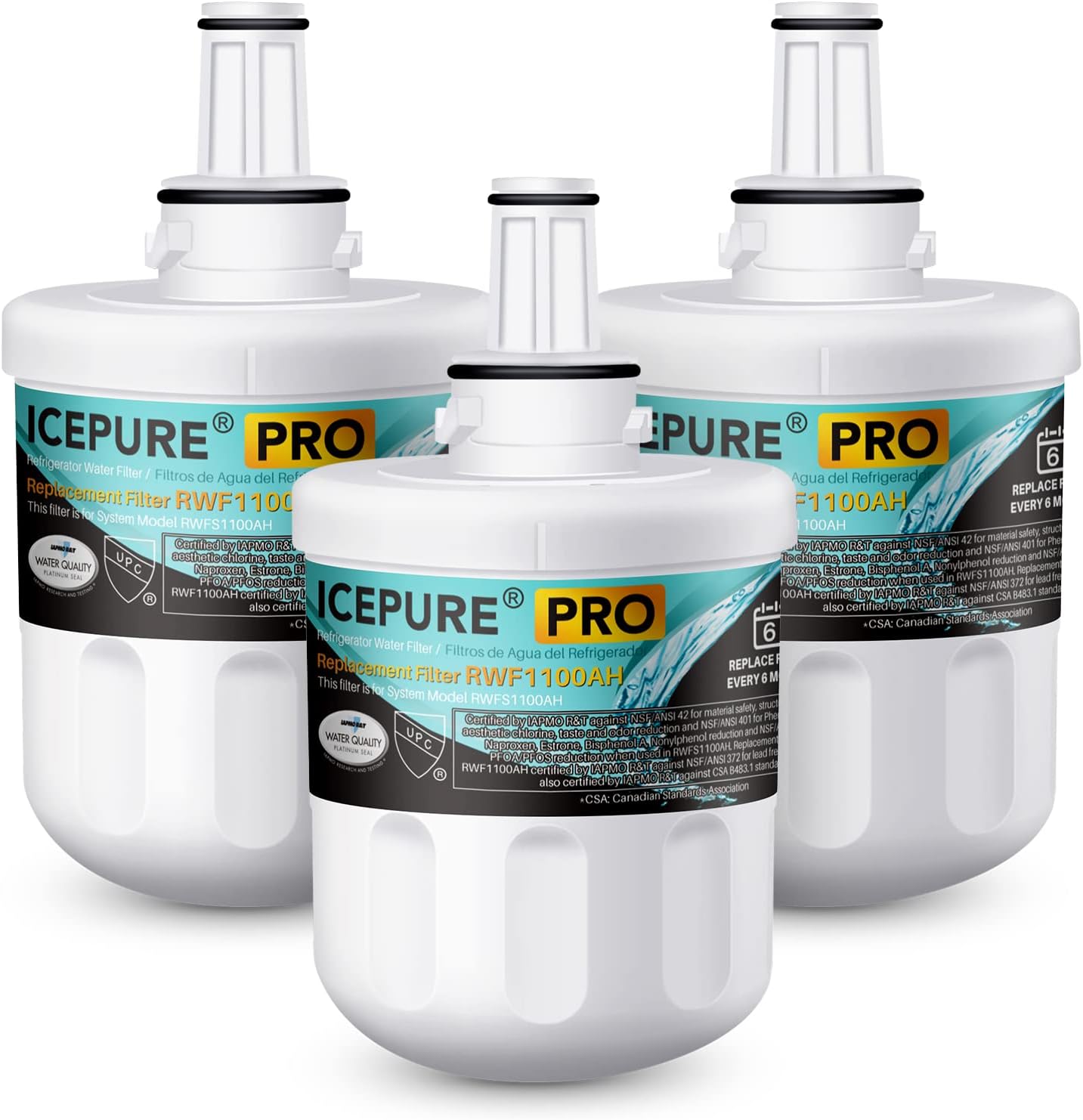 ICEPURE DA29-00003G Water Filter for Samsung Models - 3 Pack