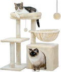 Small Cat Tree 28.5ft in Tower with Hammock and Perch - Versatile Cat