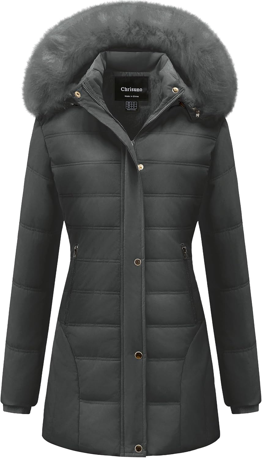 Chrisuno Women's Warm Winter Coat Velvet Puffer Jacket Review