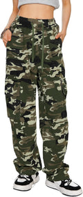 Camo Pants Women High Waisted Wide Leg Cargo - Comfortable Fit Jeans