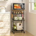 Rolling Kitchen Microwave Cart 4 Tier Microwave Table Stand