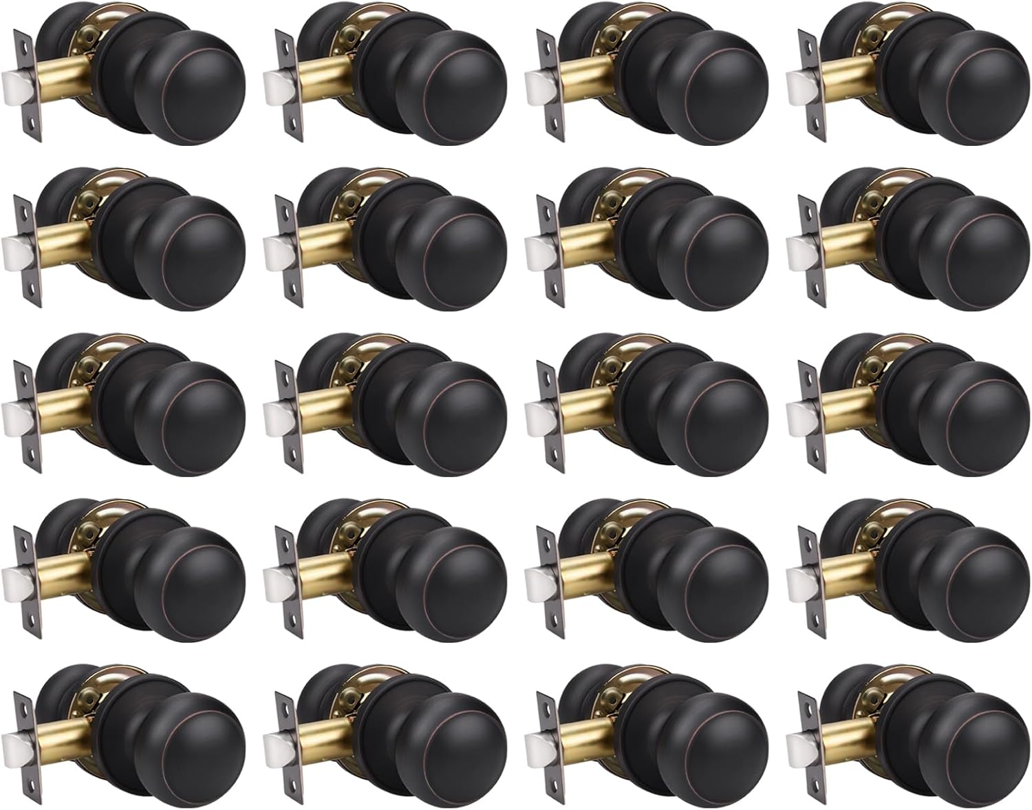 KNOBWELL Oil Rubbed Bronze Door Knobs - 20 Pack for Home Use