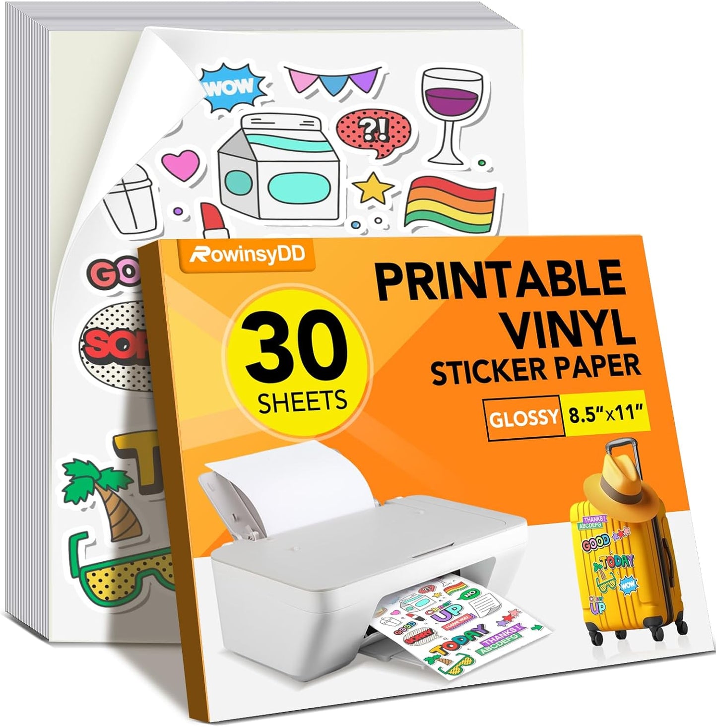 Quick-Dry Vivid Inkjet Sticker Paper | Tear-Resistant Glossy Vinyl