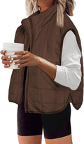 Womens Puffer Vest Sleeveless Zip Up Lightweight Warm - Casual