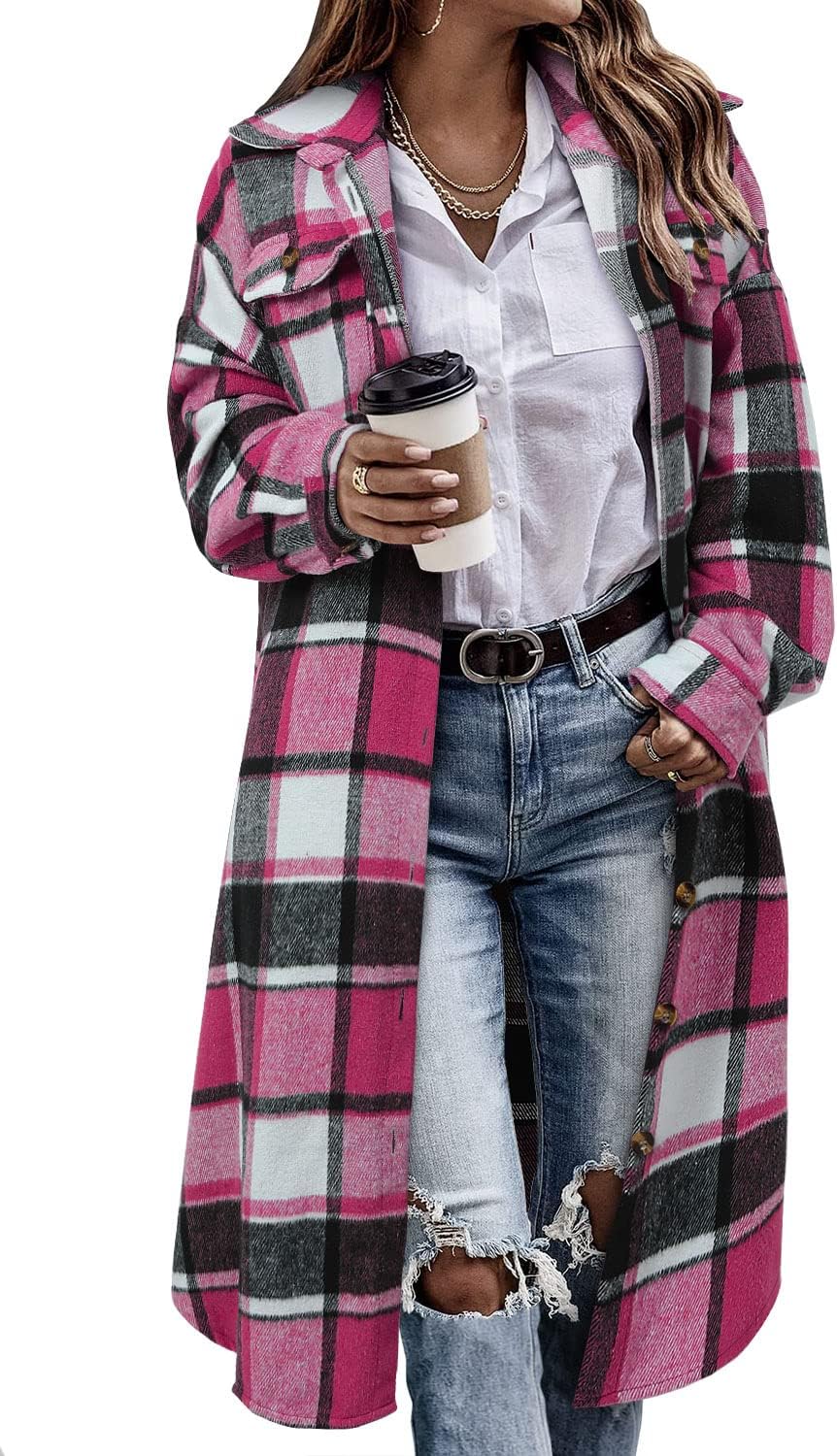 Stylish Womens Plaid Shacket Jacket for All Seasons Wear