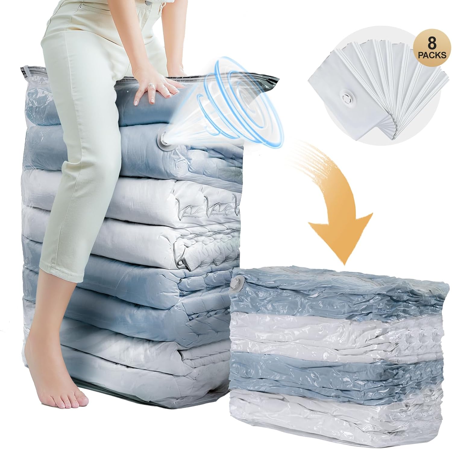 TAILI Jumbo Cube Vacuum Storage Bags for Bedding and Clothing