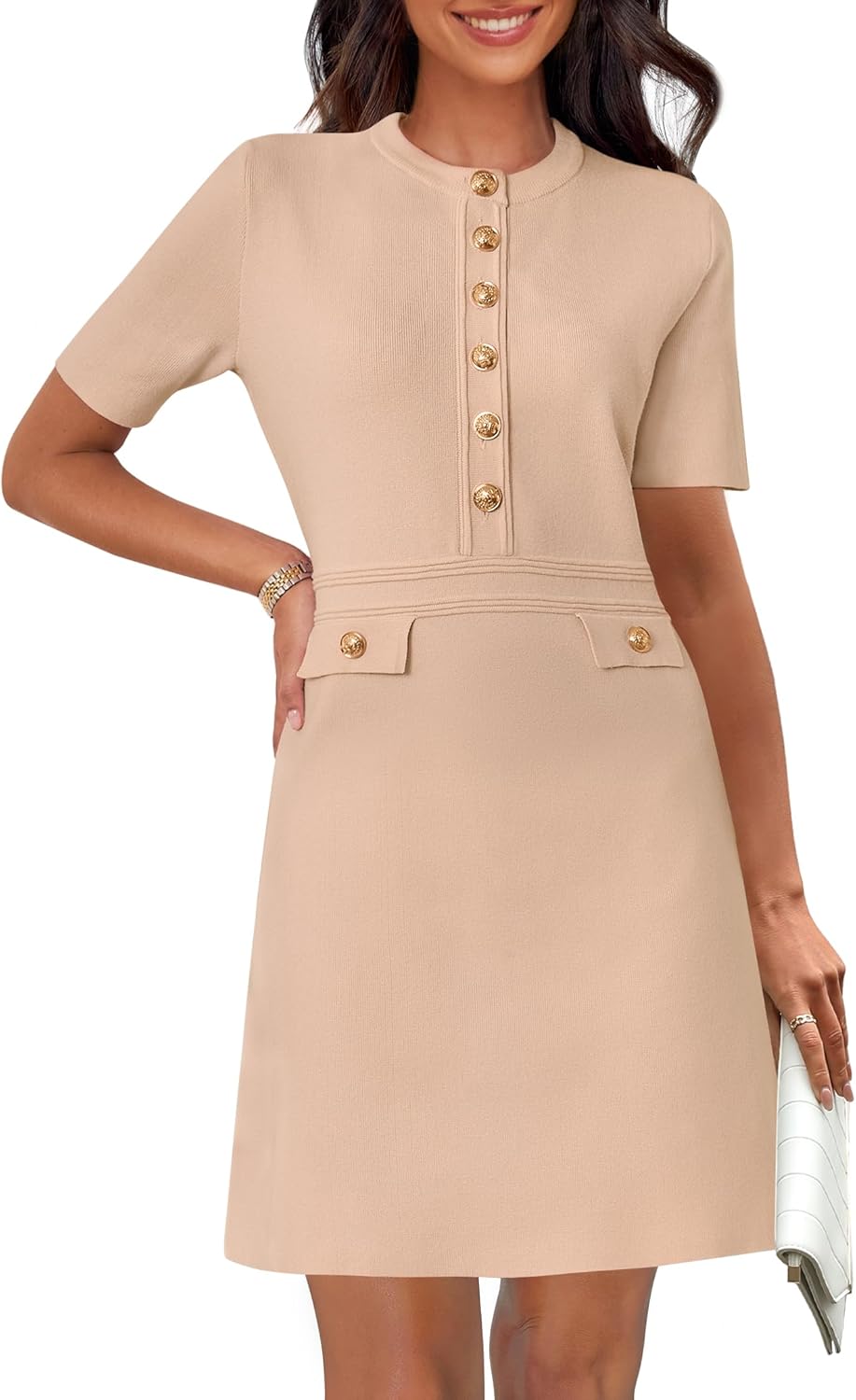 Knit Bodycon Sweater Dress for Women - Elegant Mini Style