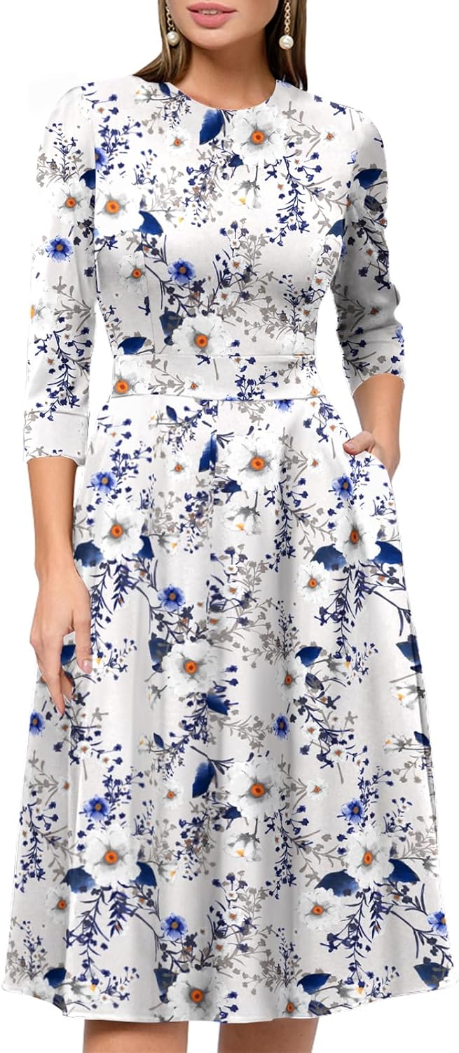 Simple Flavor Women's Floral Vintage Midi Evening Dress Review