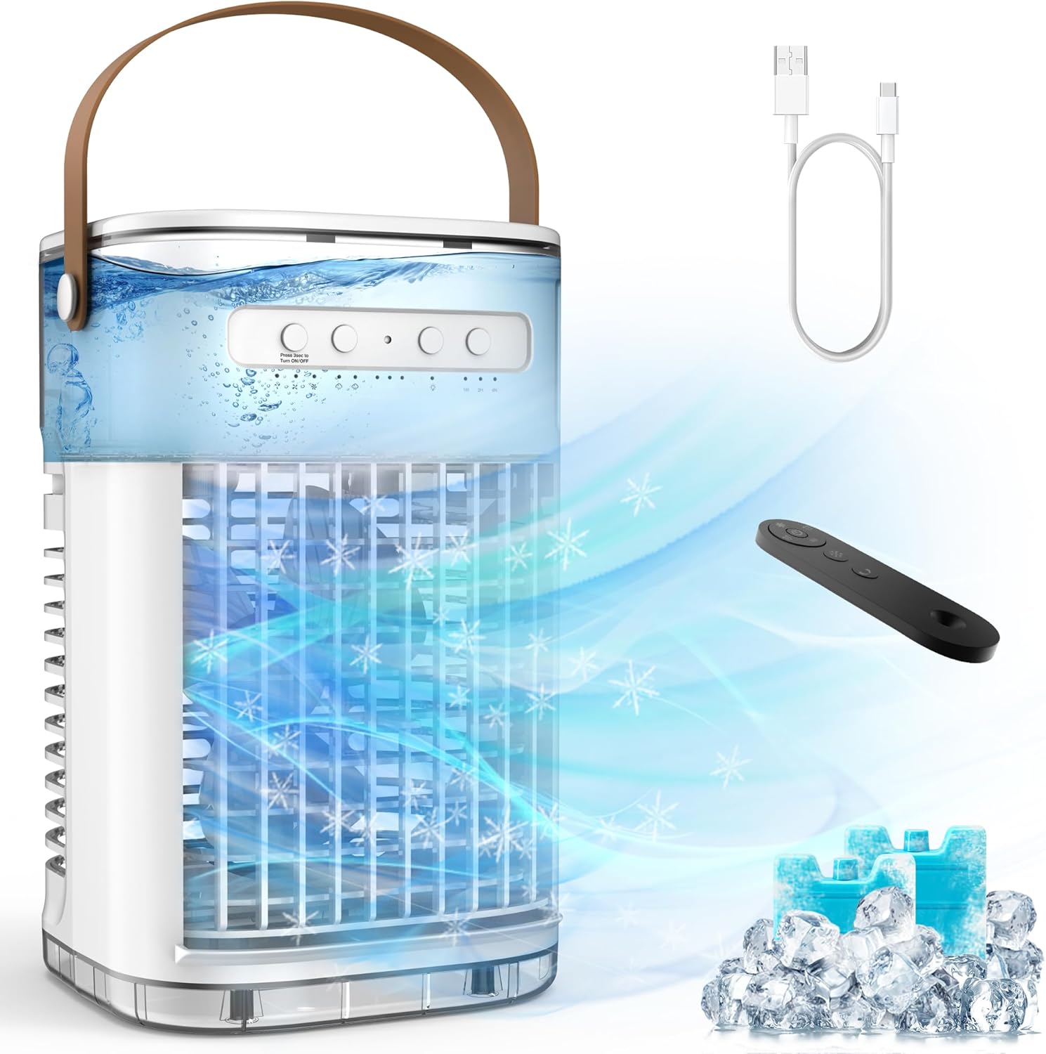 Portable 3-in-1 Air Cooler w/ Remote & Timer - FLOWBREEZE