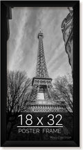 wallsthatspeak 18x32 Black Picture Frame for Posters and Puzzles