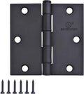 Door Hinge 3 1/2 in Interior Hinges Matte Black - 18 Pack