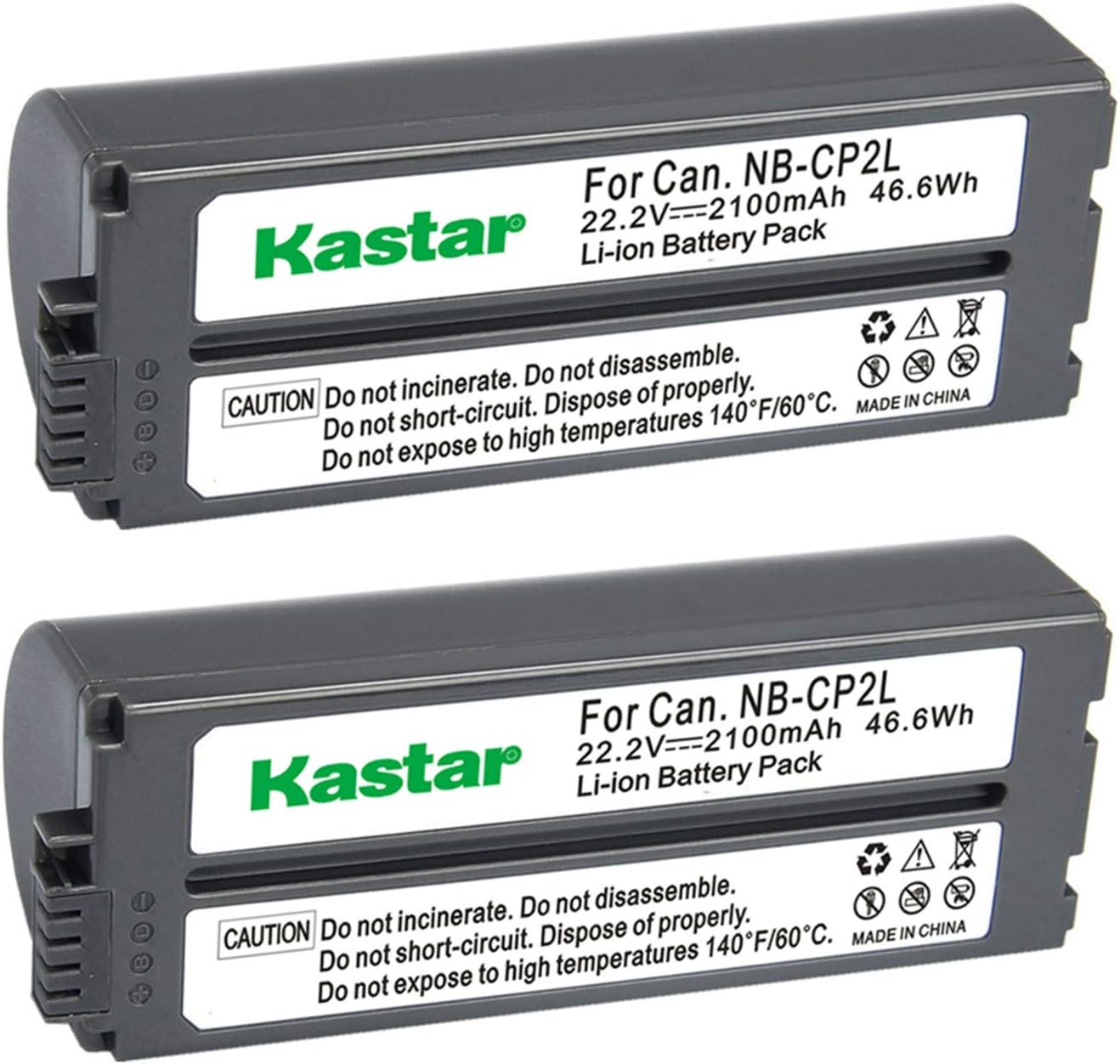 Kastar Battery NB-CP2L 2-Pack for Canon Compact Photo Printers