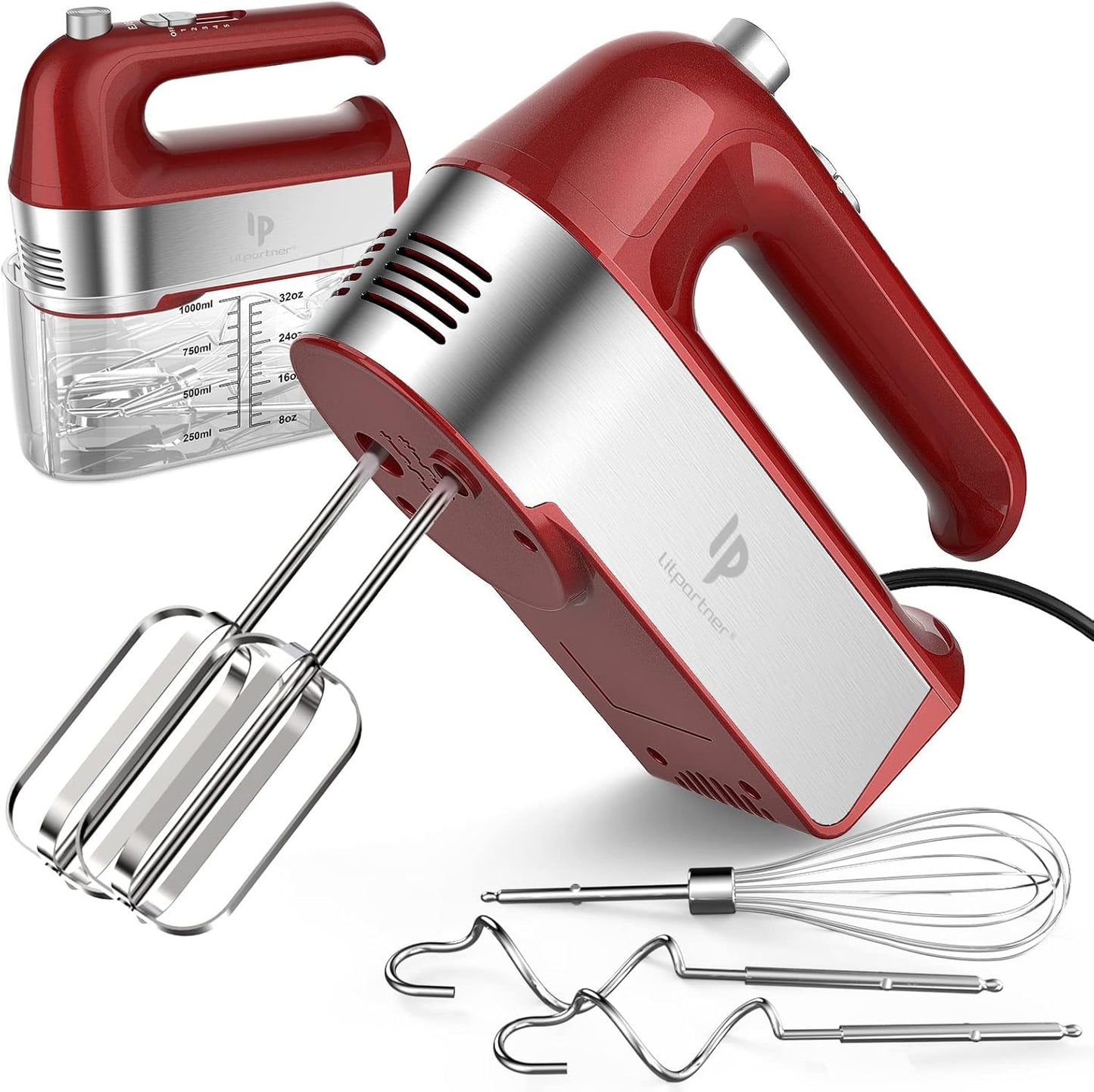Hand Mixer Electric 450W with Scale Cup Storage Case and Turbo