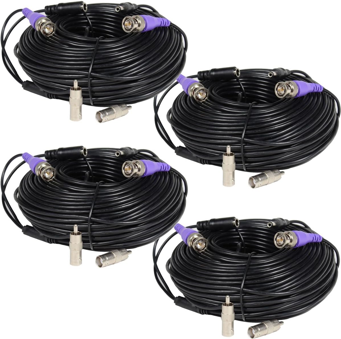 VideoSecu 150ft Pre-Made All-in-One CCTV Security Camera Cables