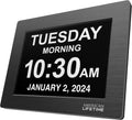 Large Digital Wall Clock for Seniors - Easy Read 8in Display