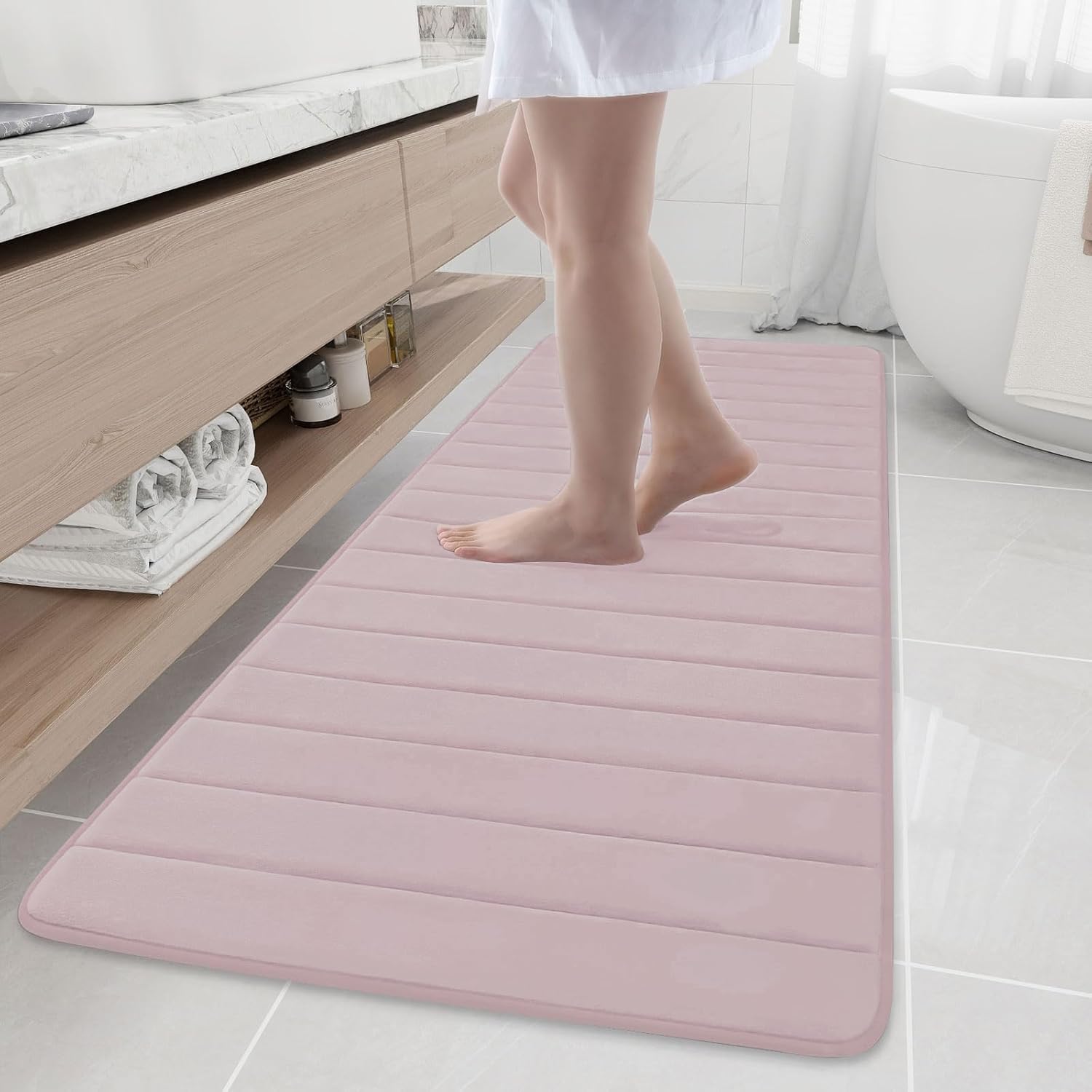 Buganda Memory Foam Bath Mat - Ultra Soft Non-Slip Rug 70in x 24
