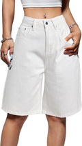 Emmiol Jorts Baggy Jeans Jorts Mid-Low Waisted Denim Shorts - Y2K