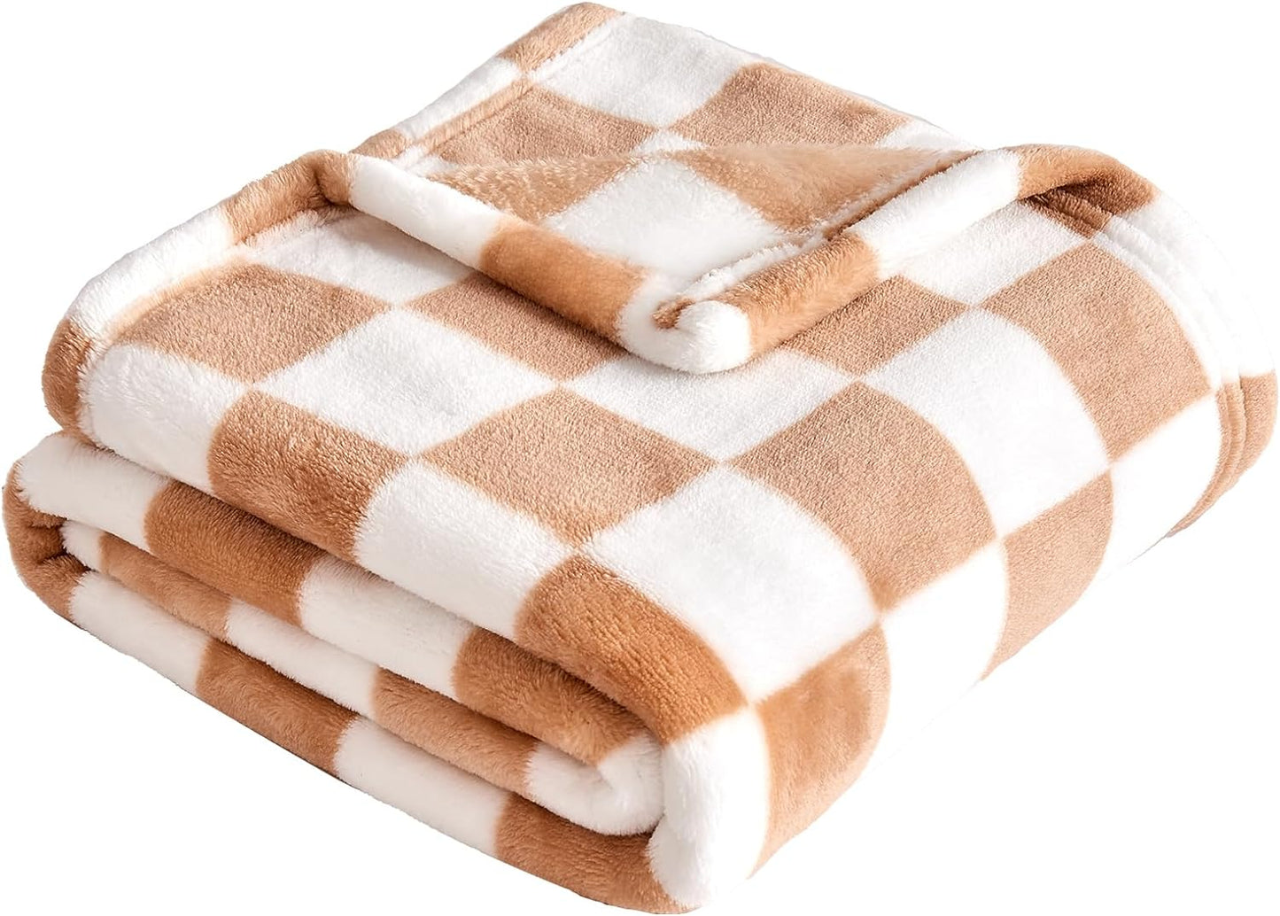 Yurhap Super Soft Checkered Baby Blanket 30''x40'' Khaki