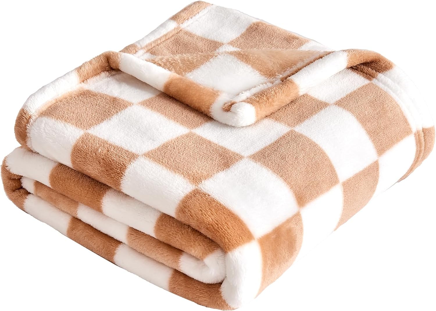 Yurhap Super Soft Checkered Baby Blanket 30''x40'' Khaki