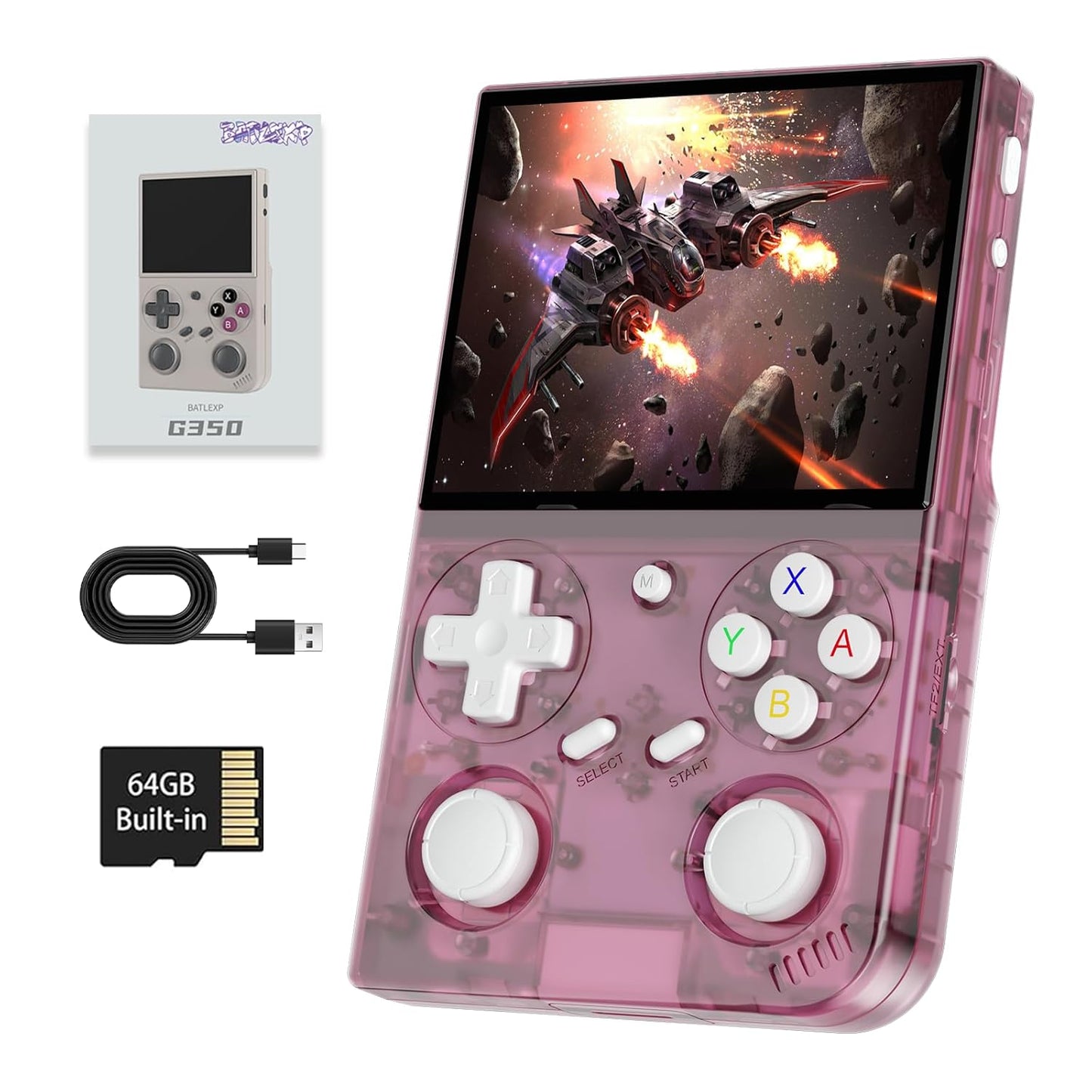 G350 Retro Handheld Game Console with 4371 Games and More