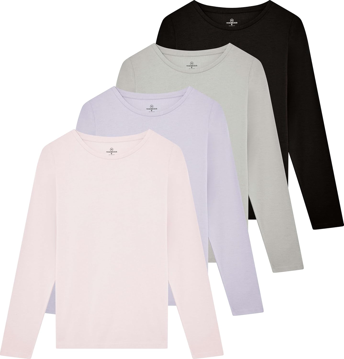 Real Essentials Women's Cotton Classic-Fit Long-Sleeve T-Shirt