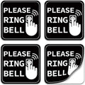 Please Ring Doorbell Sign Sticker - 4-Pack Durable Vinyl Reminders