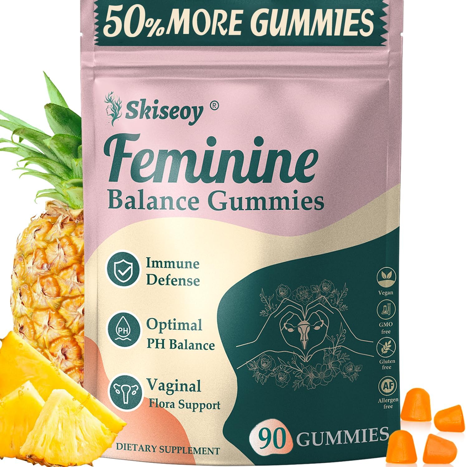 Pineapple Gummies for Women pH Balance - Flora Health Support