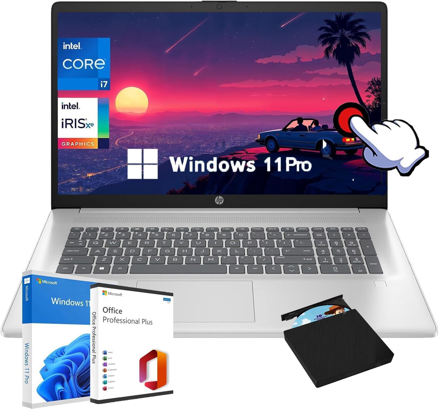 HP 17.3in Touchscreen Laptop with Intel i7, 64GB RAM, 2TB SSD
