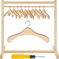 Civaner 44 Pcs Doll Garment Rack with Wooden Hangers - Mini Wardrobe