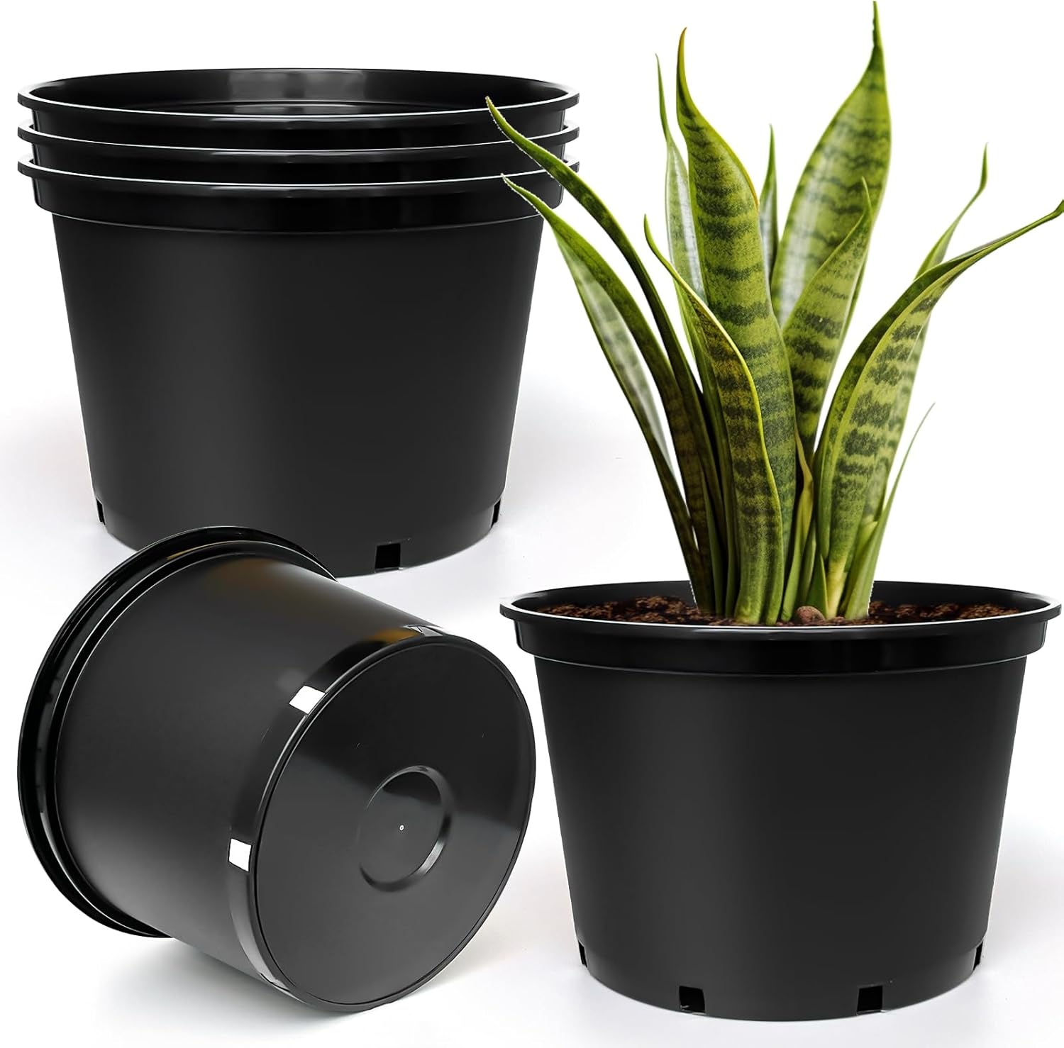 7 Gallon Plastic Nursery Pots for Indoor and Outdoor Plants