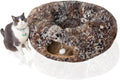 LUCKITTY Warm Fluffy Plush Cat Dog Tunnel Bed - Collapsible 6.7 ft