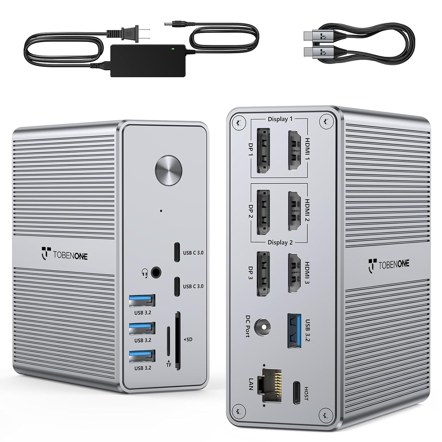 TobenONE DisplayLink Docking Station for Triple 4K Monitors