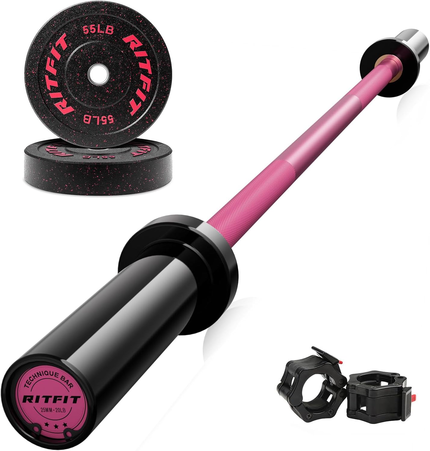 RitFit Barbell Weight Set for Squats, Curls, and Deadlifts