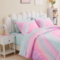 Girls Pink Comforter Set Full Size 7 Piece Tie Dye Bedding - Cozy