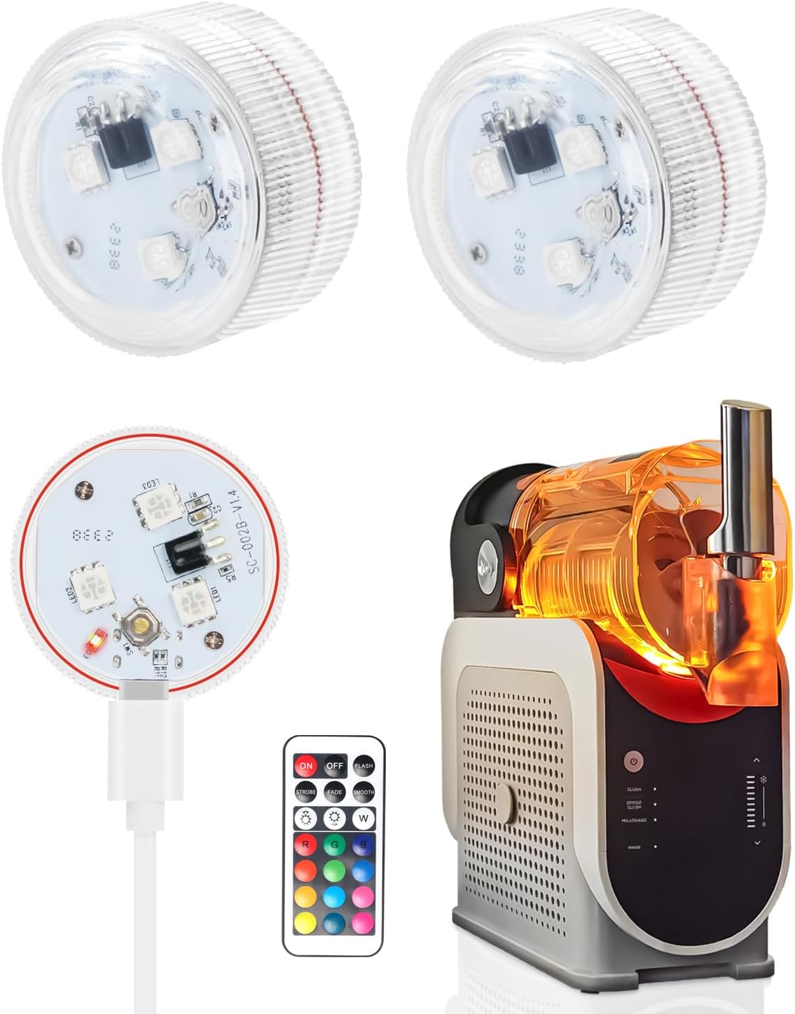 2 Pack LED Capsule Lights- Easy, Colorful Upgrade for Ninja Slushi - No Installation Needed!