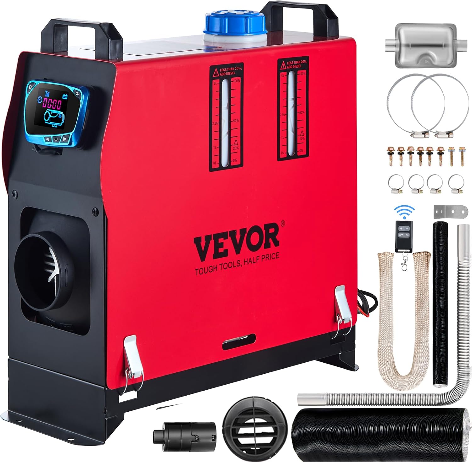 VEVOR 5KW Diesel Air Heater with Black LCD: Efficient Heating