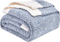 CozeCube Super Soft Reversible Knitted Throw Blanket - Cozy, Midweight