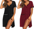 Ekouaer Nightgowns for Women 2 Pack Button Down Sleep (Style CS6J)