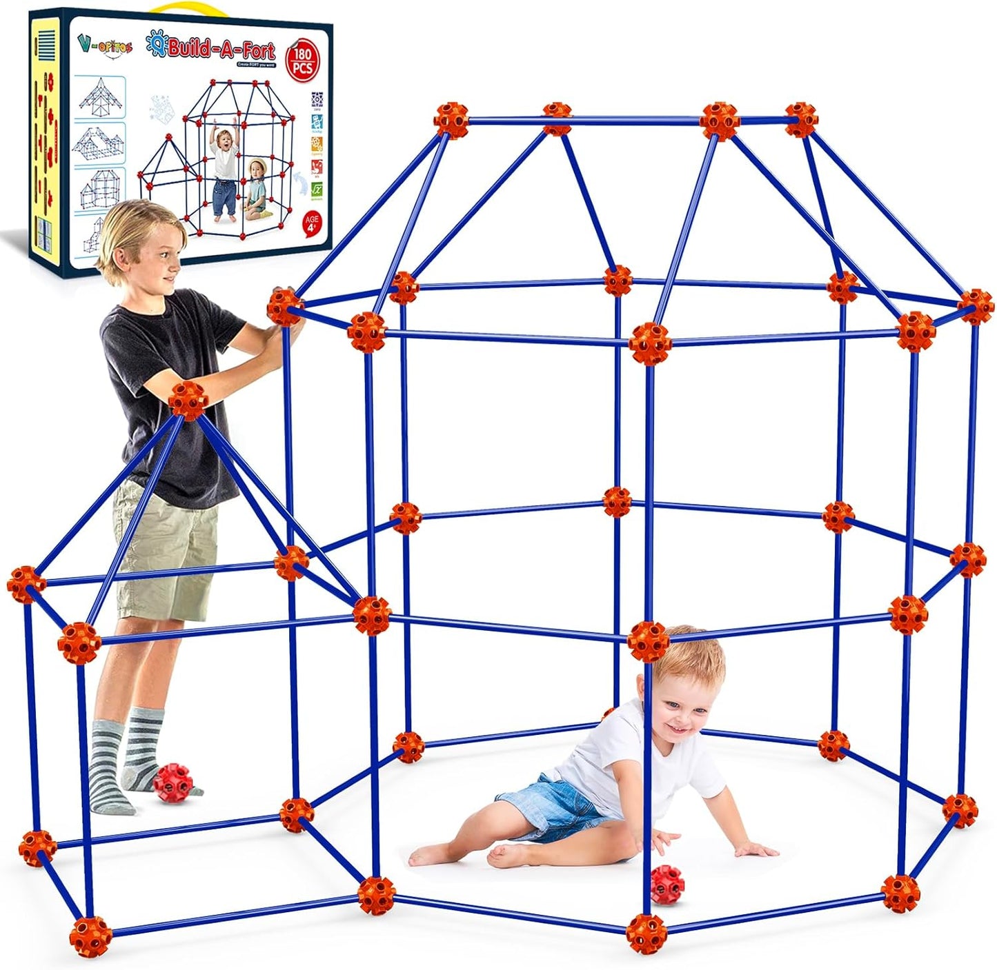 Creative STEM Fort Building Kit for Kids 4-8+ Years