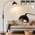 UpgradedBlack Arc Floor Lamp for Living Room - Dimmable Remote Control
