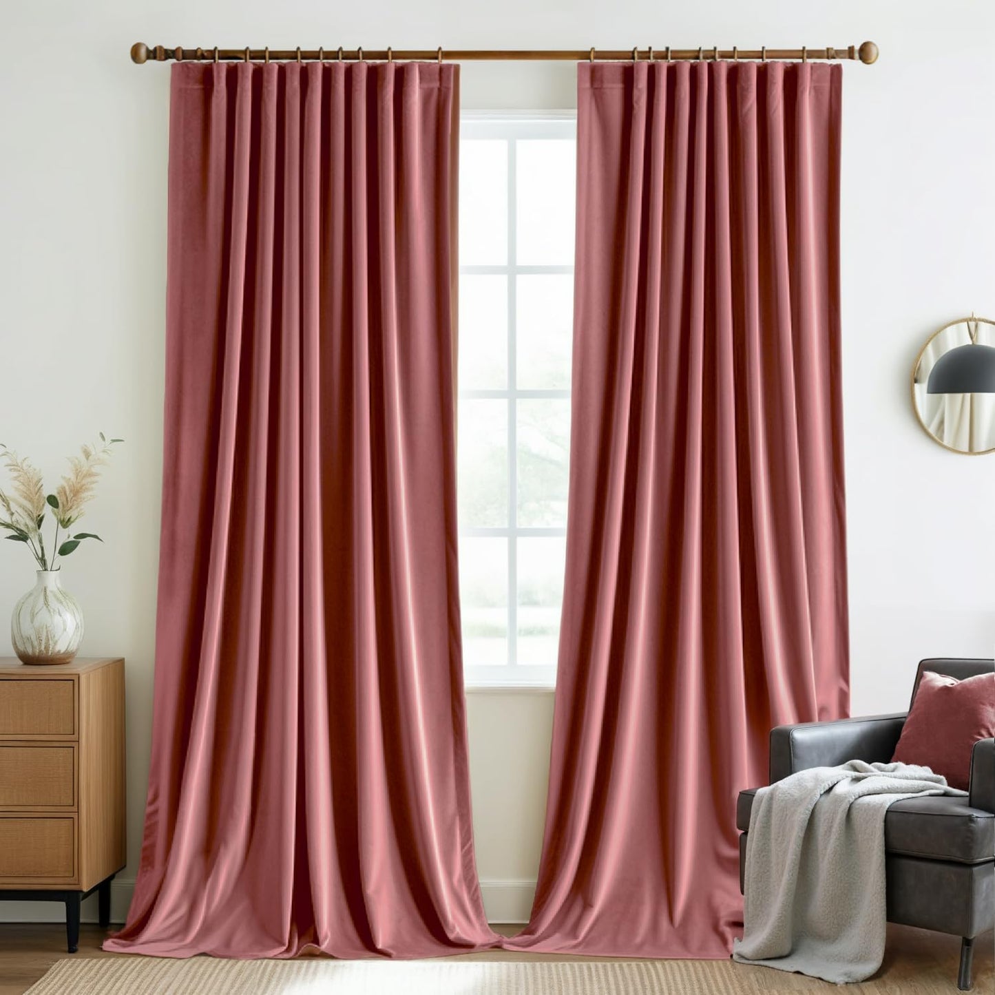 MIULEE Velvet Curtains 90 Inches Long - Luxury Room Darkening