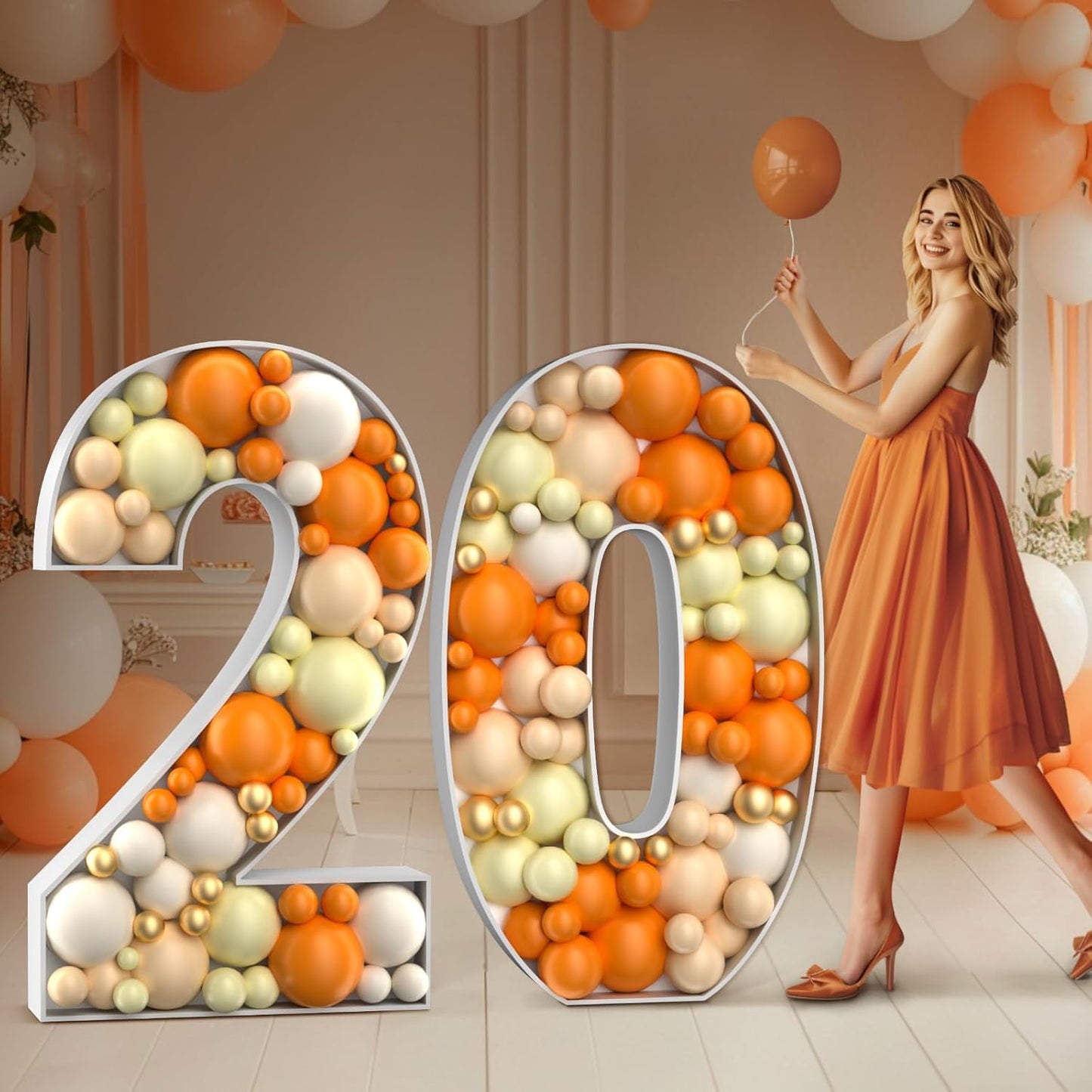 Mosaic Numbers for Balloons 4FT: Perfect 20th Birthday Decor