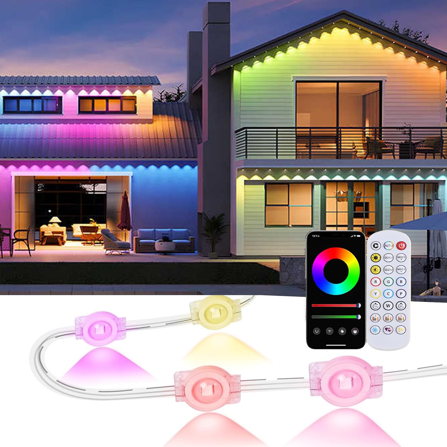 Permanent Outdoor Lights with App for Year-Round Festive Decor